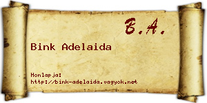 Bink Adelaida névjegykártya
